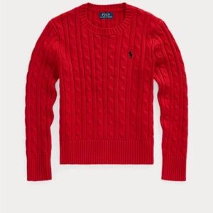 Polo Ralph Lauren red cableknit sweater
